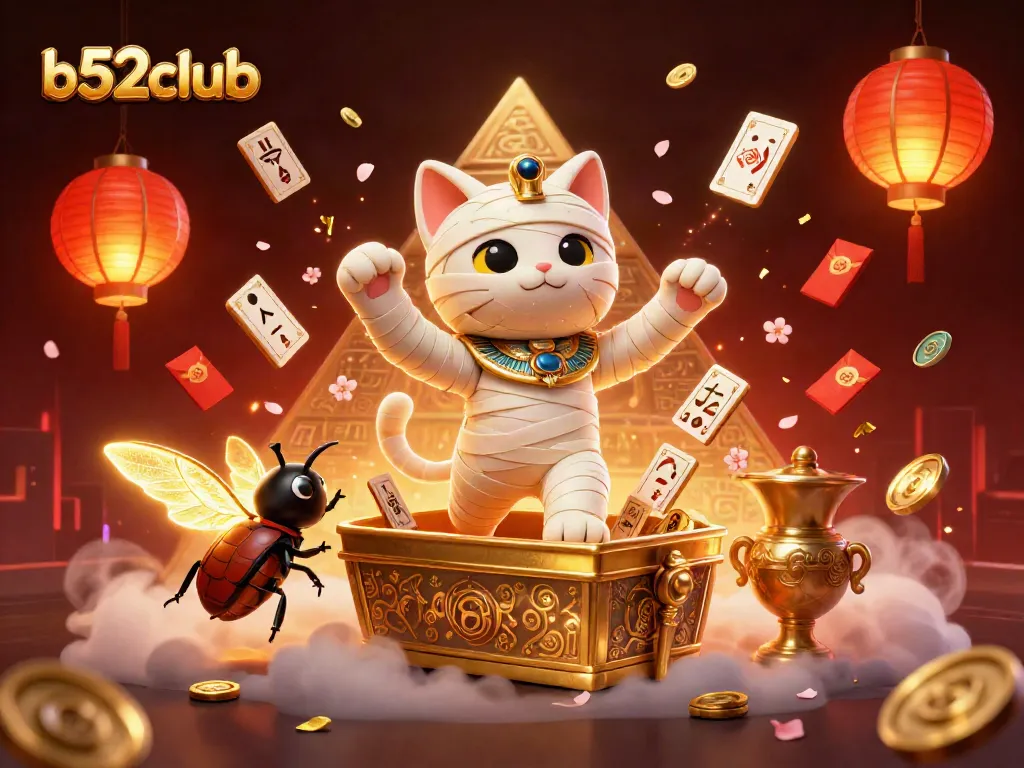 Join the adventure at b52club with animated characters in a dazzling casino scene.