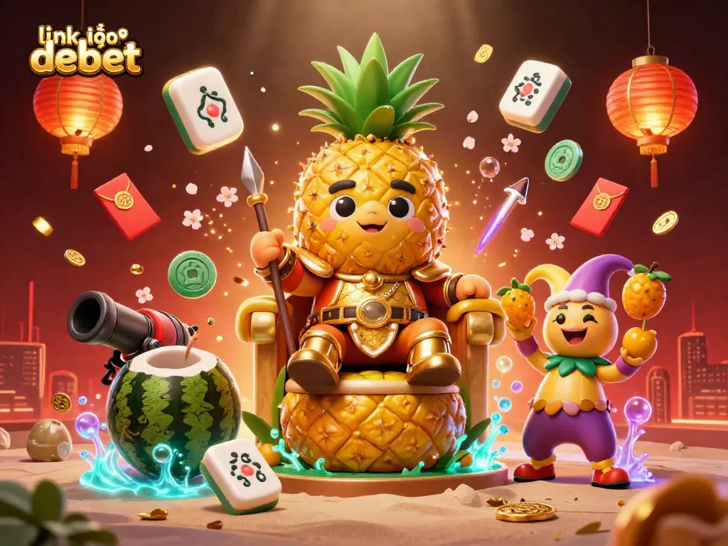 Engage with the thrilling world of link vào debet, featuring a vibrant 3D illustration with dynamic characters and casino elements.