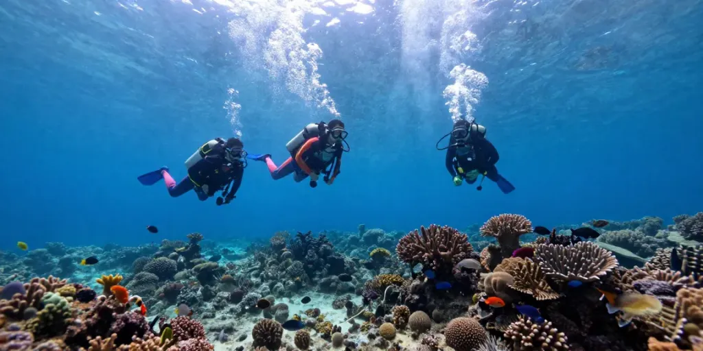 Tauchen in Playa del Carmen mit Deep Dive Mexico in klarem Wasser und bunten Korallenriffen.