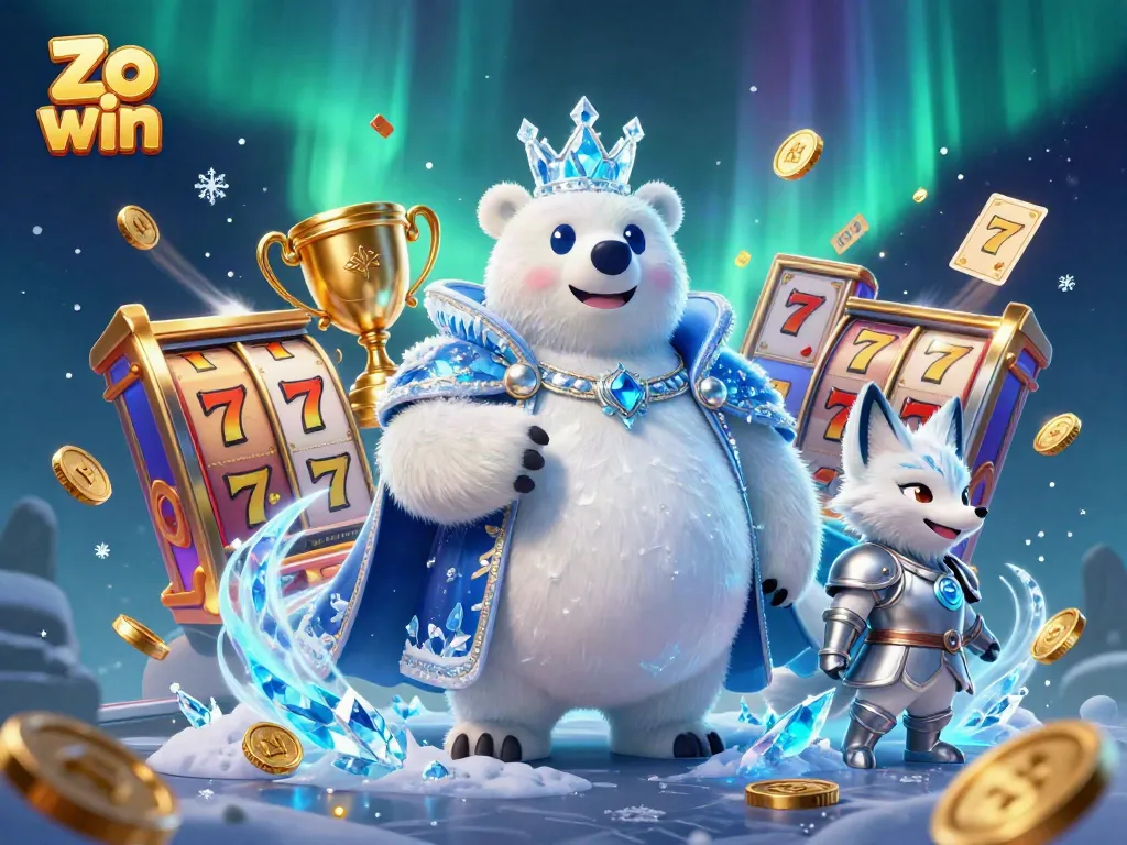 Experience thrilling wins at Zo win, where an ice king polar bear and snow fox play amidst dynamic slot elements.