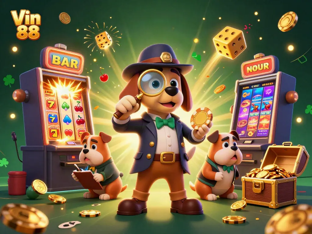 Experience thrilling gameplay at Vin 88 casino with dynamic scenes of jackpots and gaming excitement.