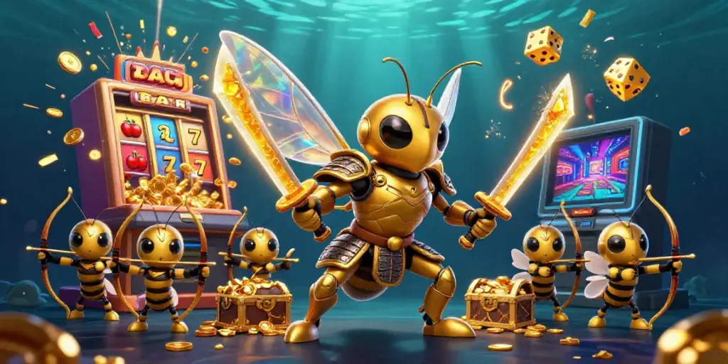 Experience the excitement of the zo win casino with dynamic slots, golden characters, and vibrant gaming elements.