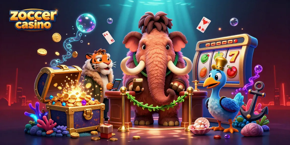 Experience thrilling gameplay at Zoccer Casino with vibrant digital art showcasing unique characters and games.